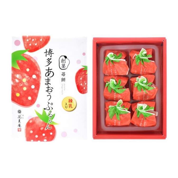 Japan direct mail AMAOU PURURUN crystal strawberry Daifuku 6pcs