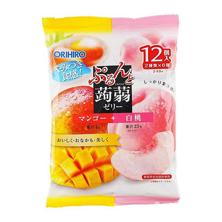ORIHIRO Konjac Mango & White Peach Jelly 240 g 1 each
