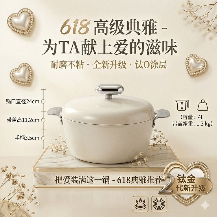 VELOSAN PEBBLE SERIES NONSTICK 8'' DUTCH OVEN WITH LID