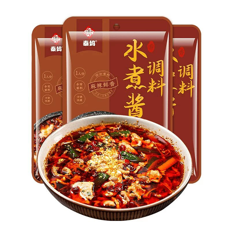 Qin Ma Spicy Boiled Sliced Pork Seasoning 50g*3 150 g