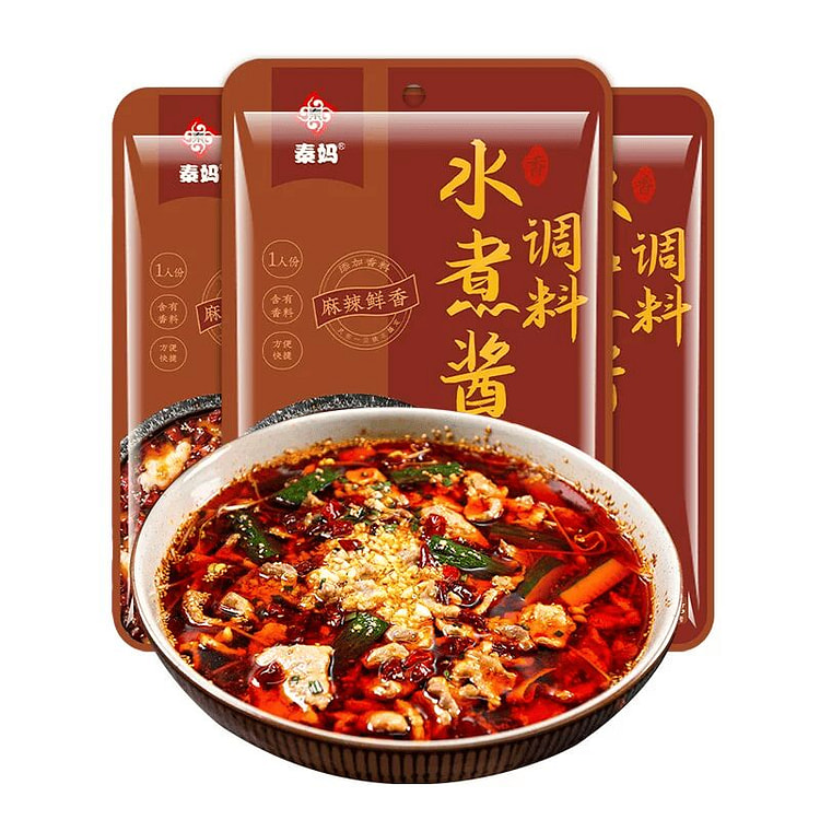 Qin Ma Spicy Boiled Sliced Pork Seasoning 50g*3 150 g