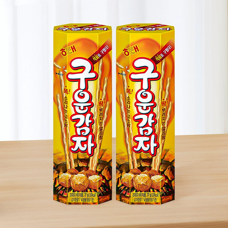 韩国进口海太碳烤薯棒大薯条土豆条膨化食品小吃儿童饼干27g*2盒