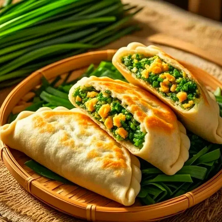 韭菜盒子 鸡蛋 粉丝  2个  约 220g