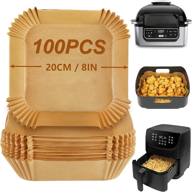 空气炸锅垫纸 100片加大方形不粘烘焙纸空气炸锅纸