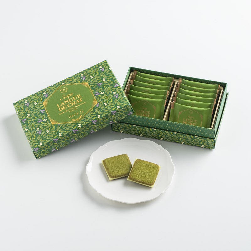 ISHIYA G Saqu Langue De Chat Matcha Milk 12 pcs 1 box