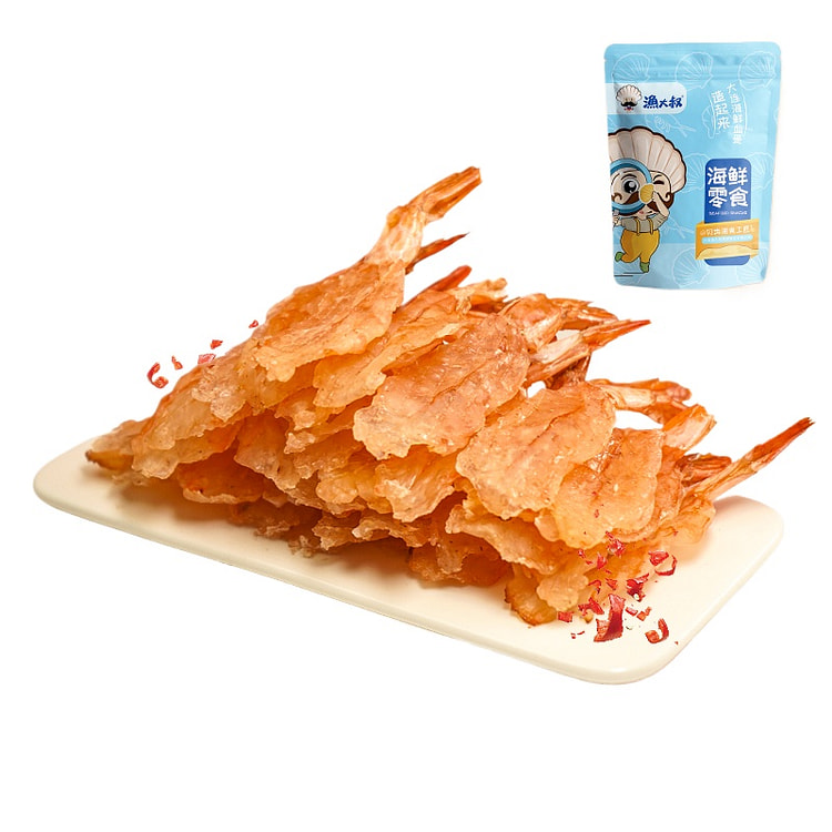 渔大叔烤虾干开背高蛋白海鲜健康零食90g*1袋