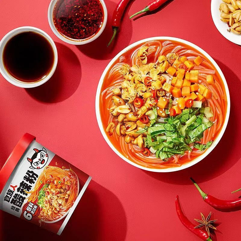 【食人族】{酸辣粉经典}骨汤桶装解馋宵夜72g* 2 份