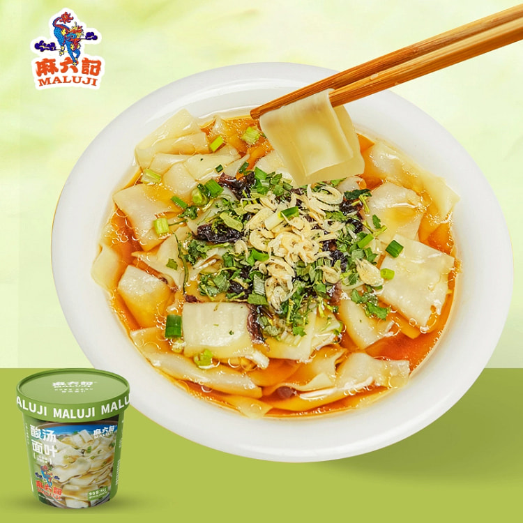 麻六记酸汤面叶86g*1桶 非油炸冲泡速食 (min 2)