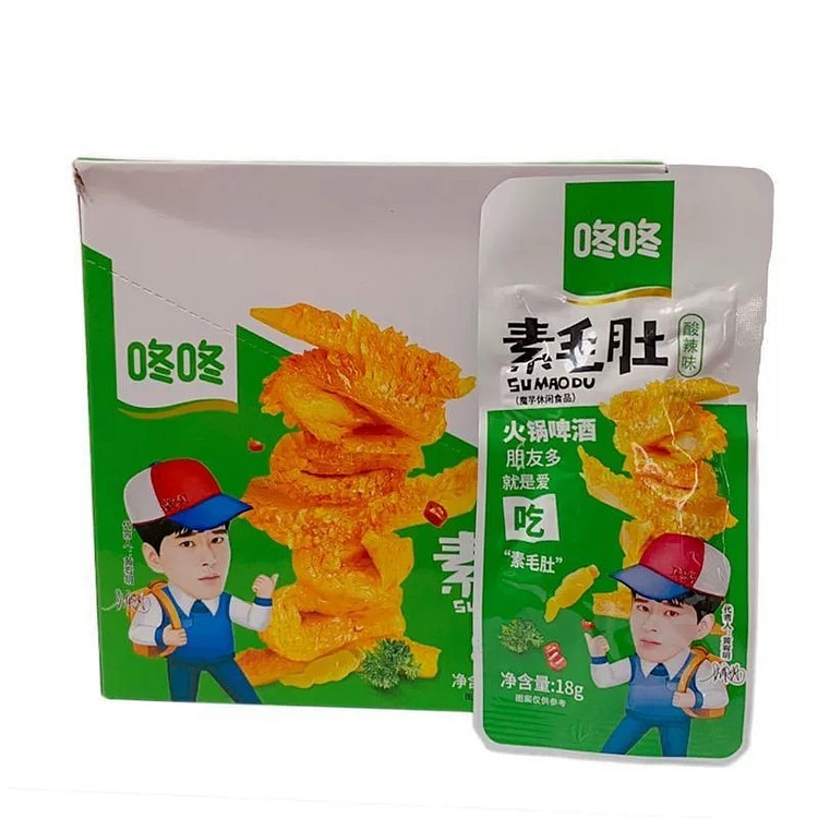 咚咚素毛肚酸辣味魔芋爽素肉辣条18g*20袋