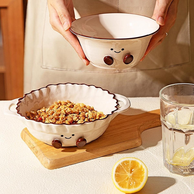 KAWASIMAYA Cocoa Bean Double-Handled Bowl 7-inch 1 each