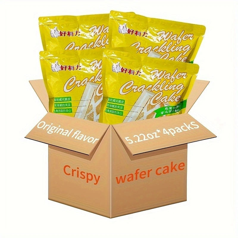 Hao you li Crispy wafer cake Summer camping essential snacks 148g * 4 bags 592 g