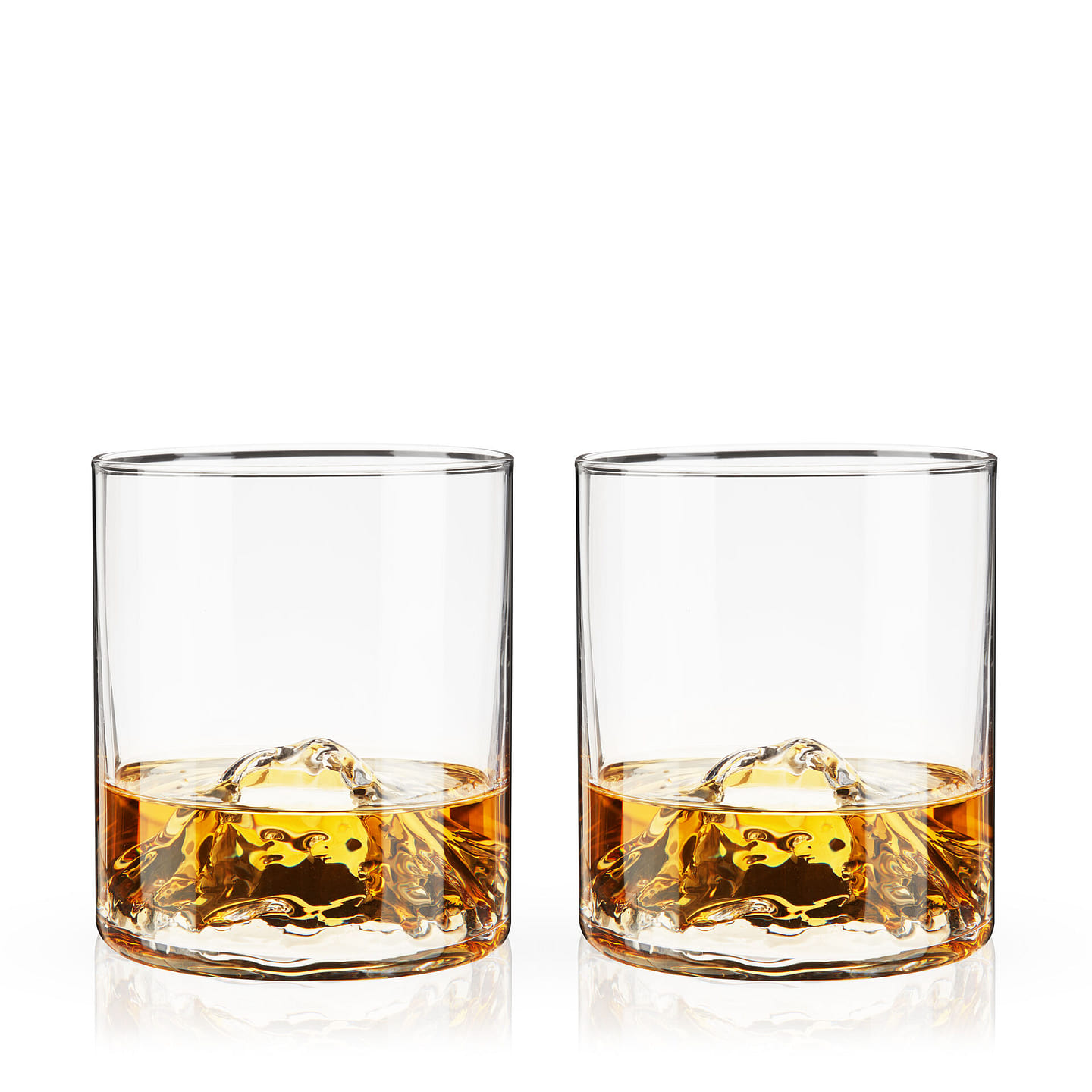 Viski Mountain Tumblers Set of 2 – Crystal Hand-Blown Cocktail Glasses Set – 9 Oz Capacity 9 oz
