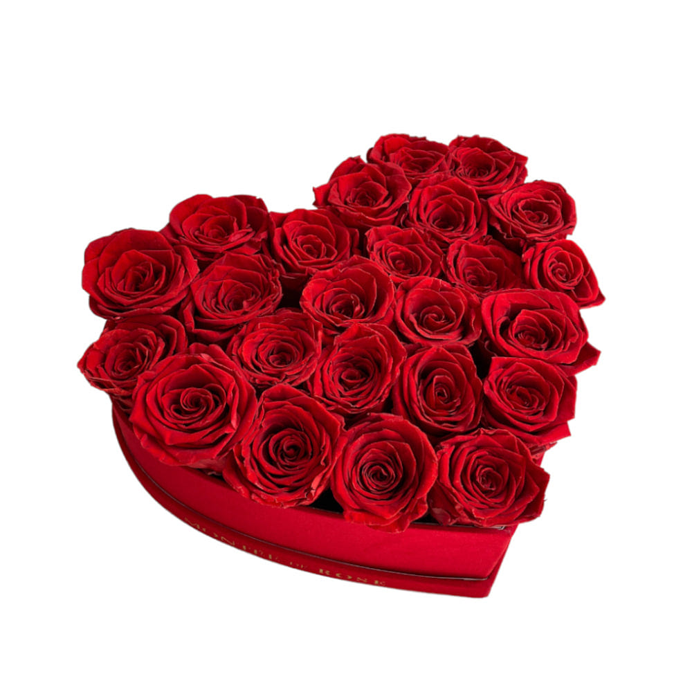 Red Suede Heart Box Red 1 份