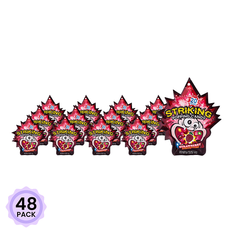 Striking Popping Candy, Strawberry Flavor 30 g*48 pack