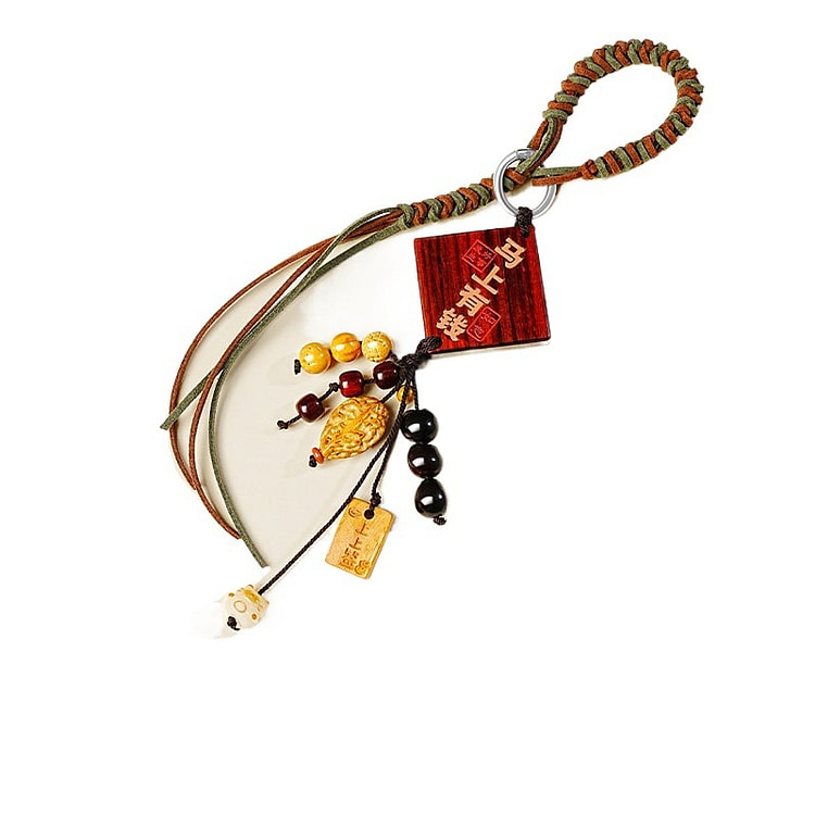 宫里上新 马上有钱平安牌紫檀木挂件 55*55mm 1 盒