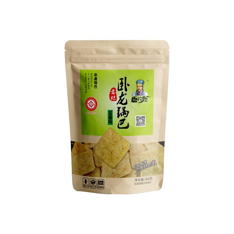 卧龙锅巴五香味锅巴手工零食好吃的怀旧零食酥脆糕点 400 克
