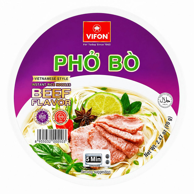Phở Hương Vị Bò VIFON Tô Nhựa 2.47 oz (min 3)