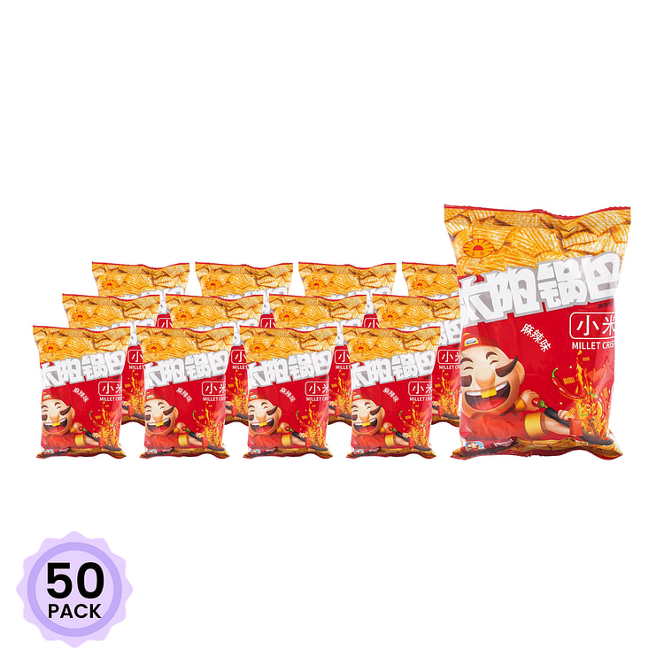 Tai Yang Guo Ba 차조 누룽지 크래커 매운맛 50 그램*50 팩