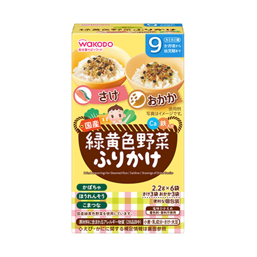 Wakodo Green-Yellow Veg Skewer/Okaka 6*2.2g 1 box