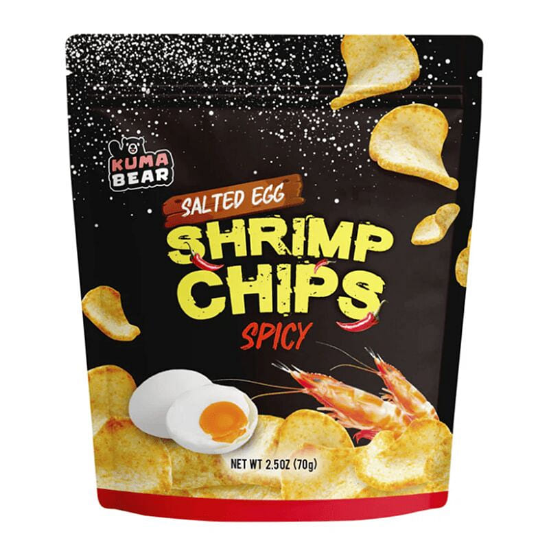KUMA BEAR Spicy Salted Egg Yolk Shrimp Crackers 70 g