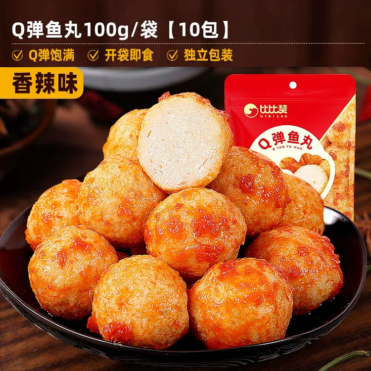 Bibi Zan Q-Bouncy Fish Balls Spicy Flavor 100g/bag 100 g