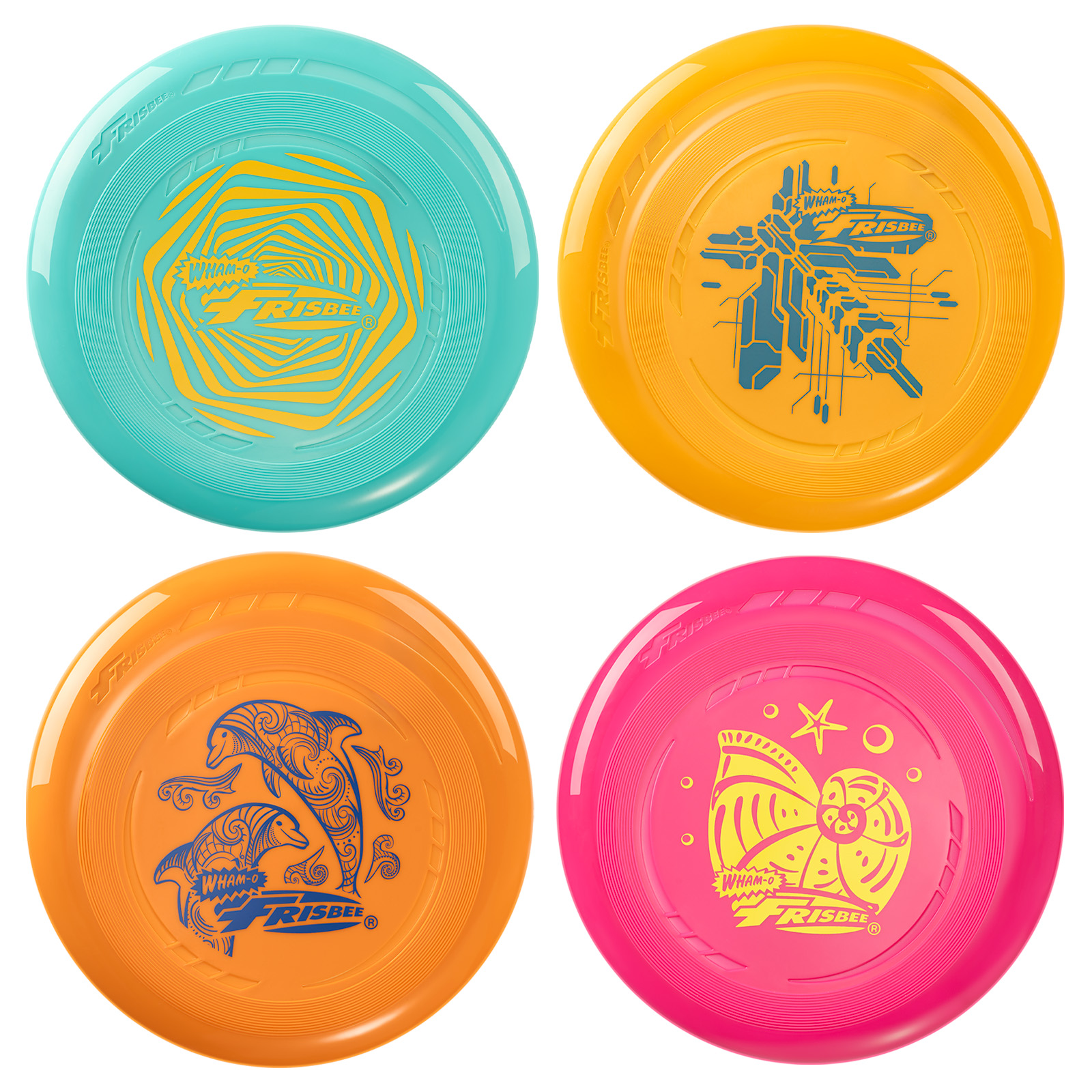 4 Pack Flying Disc for Kids, 9 Inch Toy Set 70 g