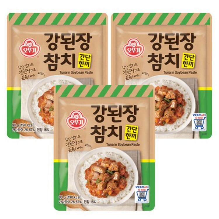[한국 직배송] 오뚜기 간단한끼 강된장 참치 90g, 3개