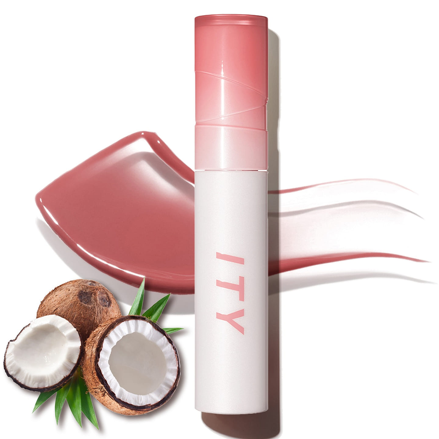 ITY Lip Gloss Coconut Scent Lipstick Jelly Texture 0.09 oz in Rose Smoothie 0.01 lb