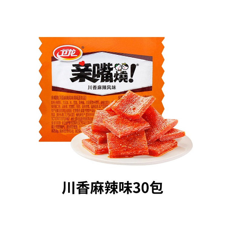 卫龙辣条亲嘴烧川香麻辣味约12g*30包 30 包