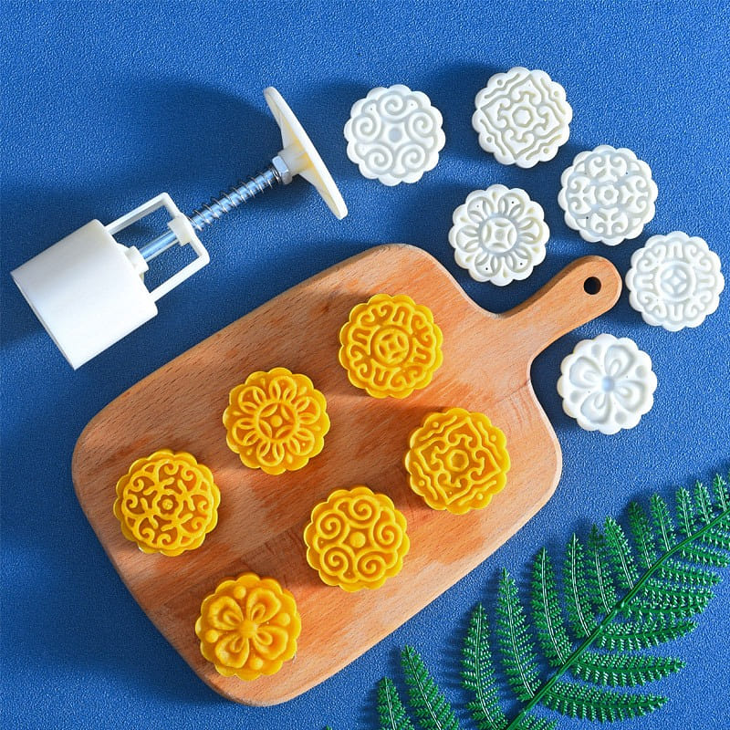 Baking Tools Ice Skin Mid-Autumn Round Pastry Mold Hand Pressure Mooncake Mold 1 カウント