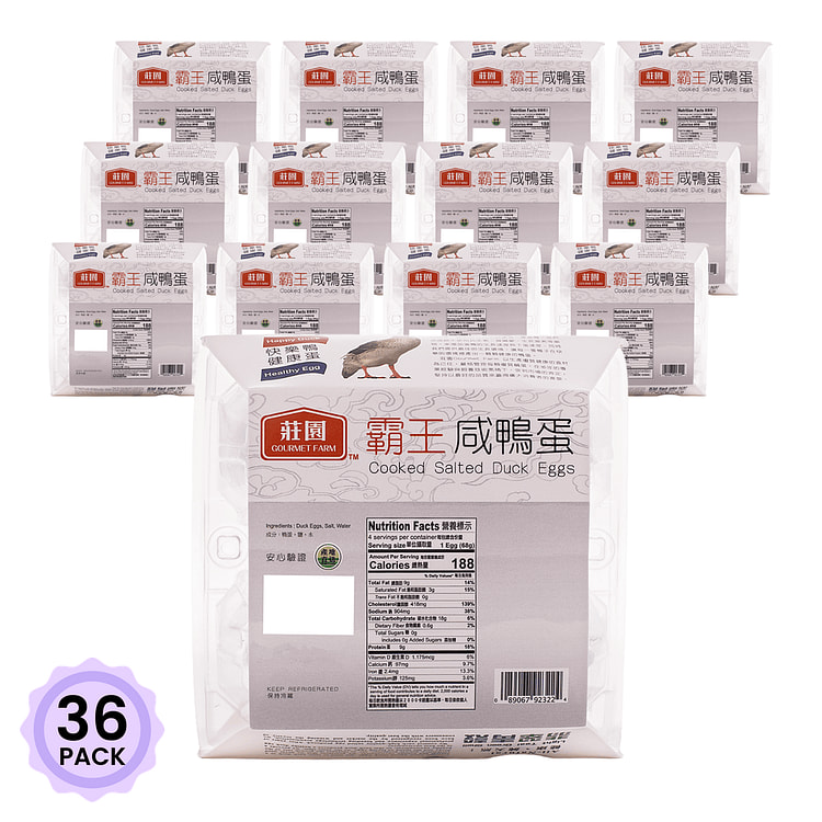 庄园 咸鸭蛋 咸蛋 4颗 4 个*36 包