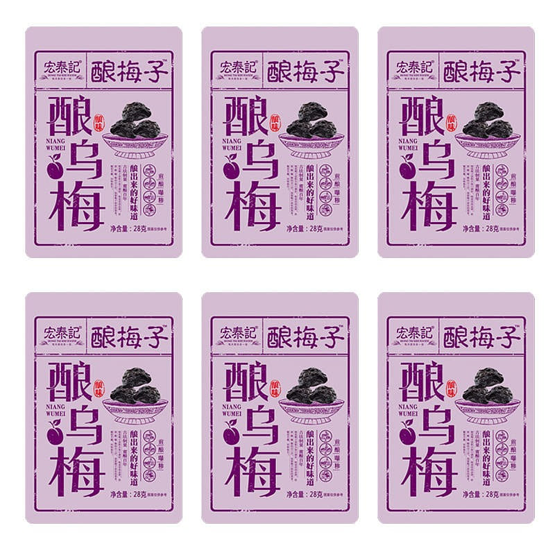 6 bags Hongtai Ji stuffed plum pouch 132 g