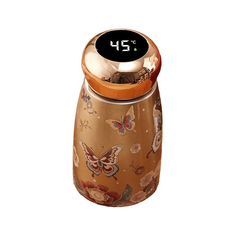 230ml保温杯316L内胆智能显温保冷便携蝴蝶