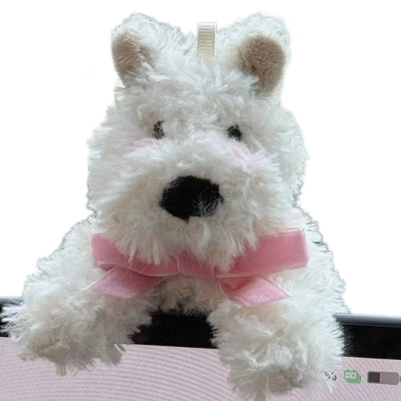 Car  Screen Decoration West Highland Cute dog 2 Sets-Pink Bow Style 1Pc 1 ส่วน