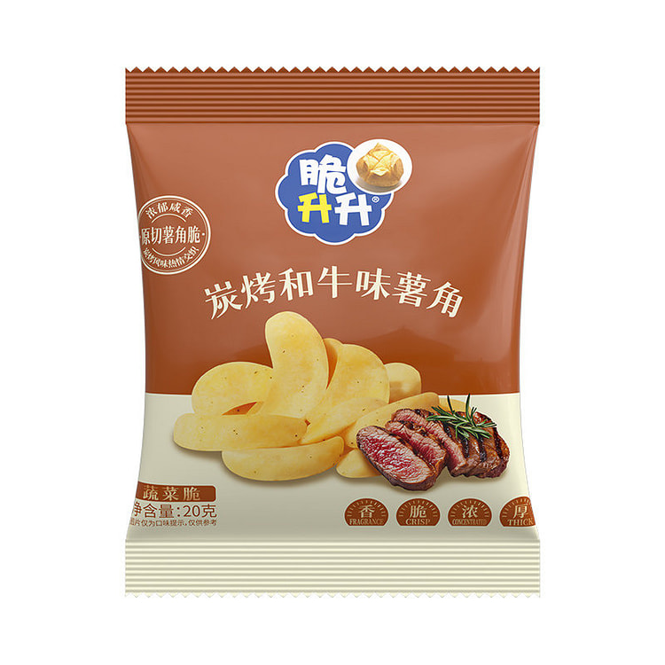 脆升升 薯角（炭烧味） 原切零食小吃 1袋 20 克
