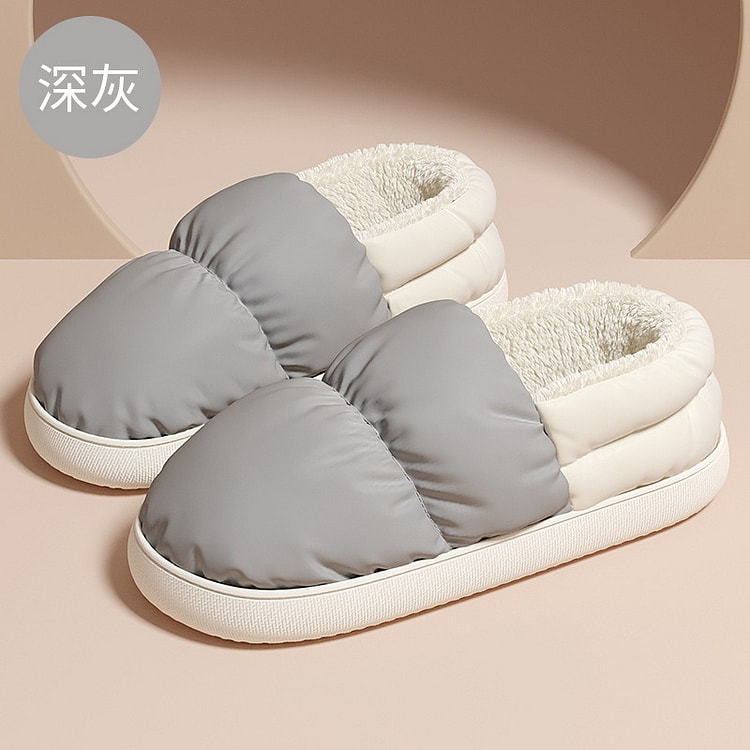冬季棉拖鞋 女款 灰色 40-41 保暖羽绒