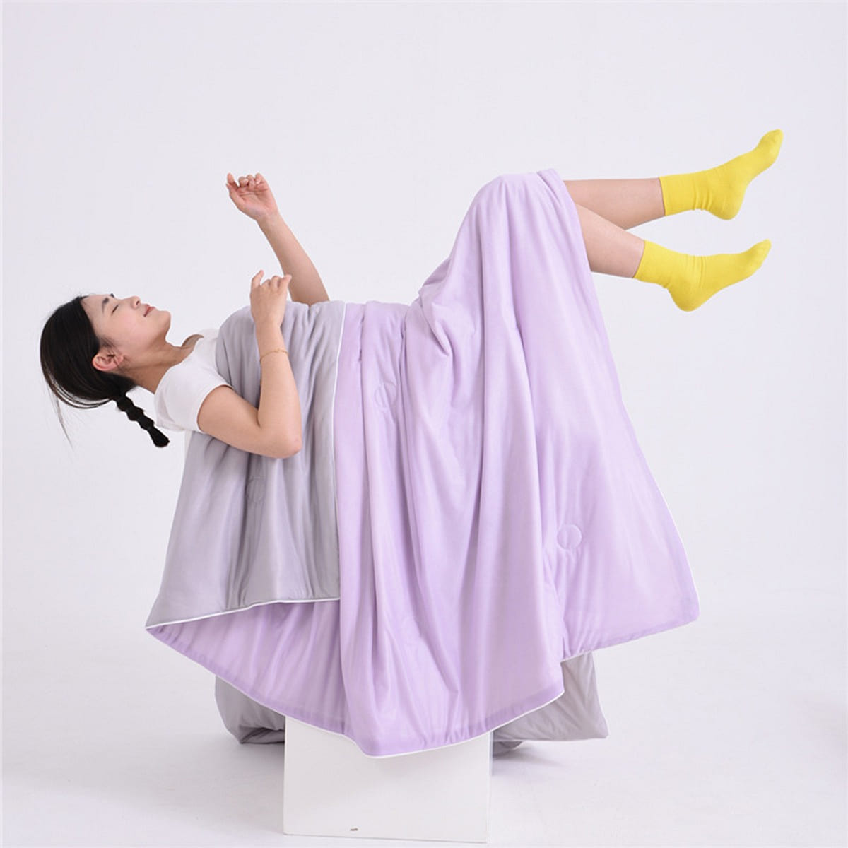 SECCHIC Cool Mat Quilt Purple Gray 180x220cm 1 each