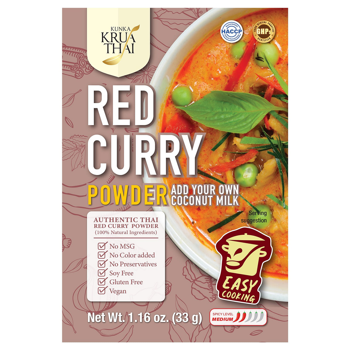 Kunka Krua Thai Authentic Thai Red Curry Powder 33 g