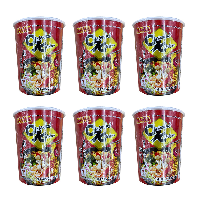 Mama Instant Cup Noodles Hot Spicy pack of 6