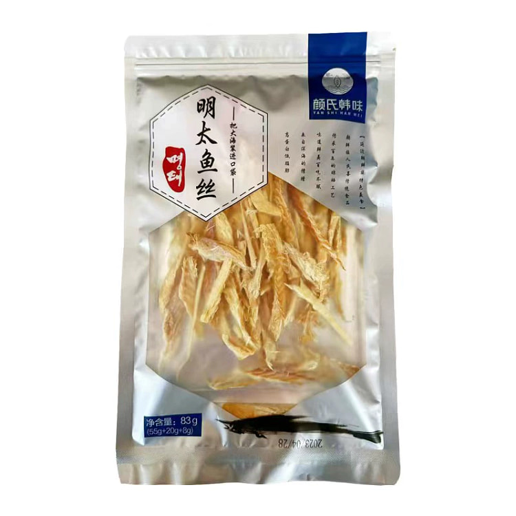 香辣明太鱼干延边延吉朝鲜族特产即食零食送蘸料83g*1袋明太鱼丝