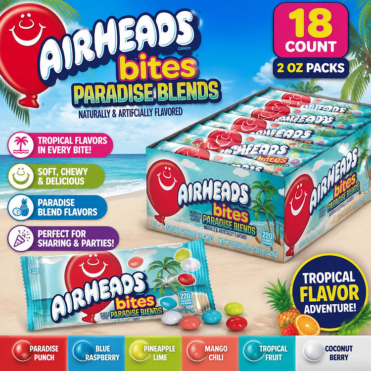 Airheads Bites Paradise Blend 2oz 18ct 1 each