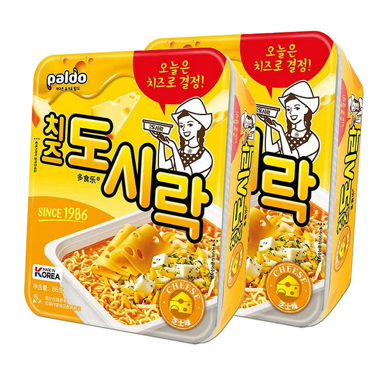Paldo Cheese Ramen Noodles Spicy - 86g x 2 Cups 172 g