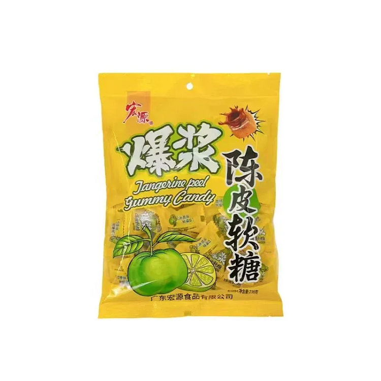 宏源爆浆夹心陈皮软糖238g水果味网红酸甜休闲零食 238 克