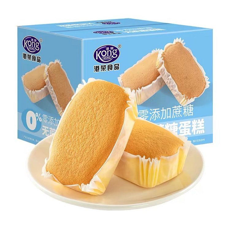 港荣无蔗糖蛋糕营养早餐面包小吃老人小孩健康零食点心 480 克