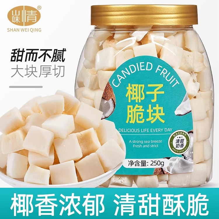 椰子脆块250g椰子片脆片椰子肉香烤椰子角休闲零食 250 克