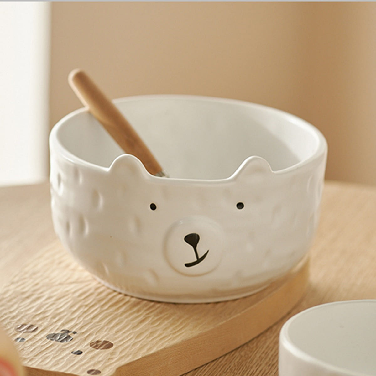 Lovely White Bear Ceramic Bowl -Large Bowl 1 each