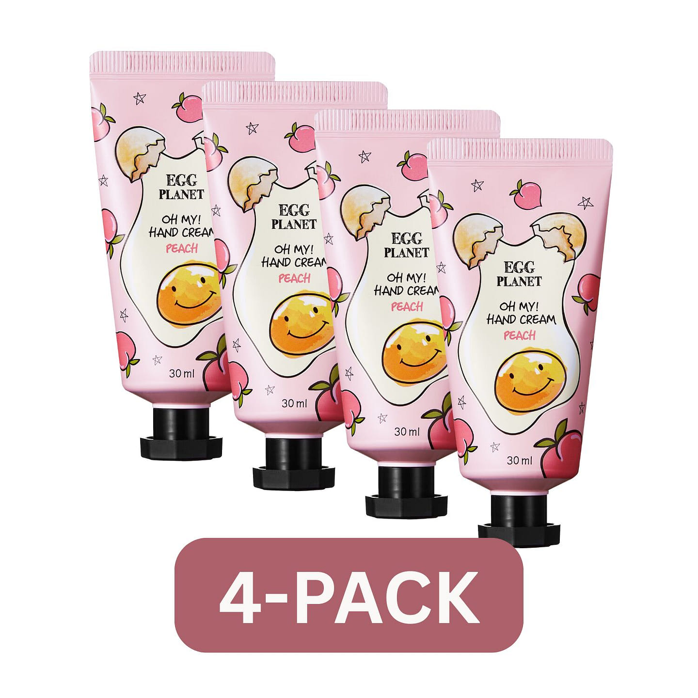 Egg Planet Hand Cream Peach 4-Pack 30 ml