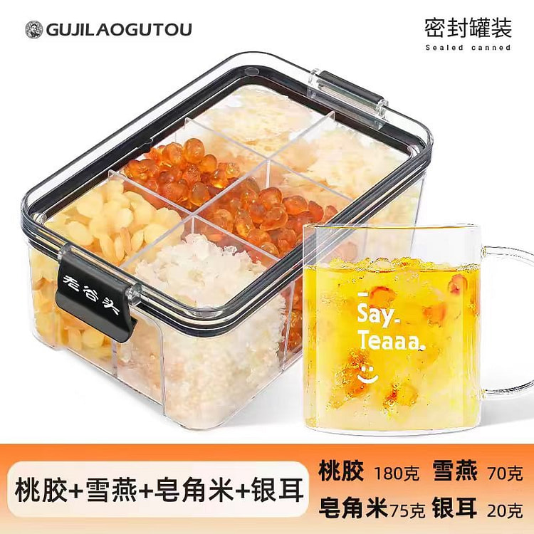 谷记老谷头 桃胶雪燕皂角米银耳组合 女神胶养四宝 345g*1盒