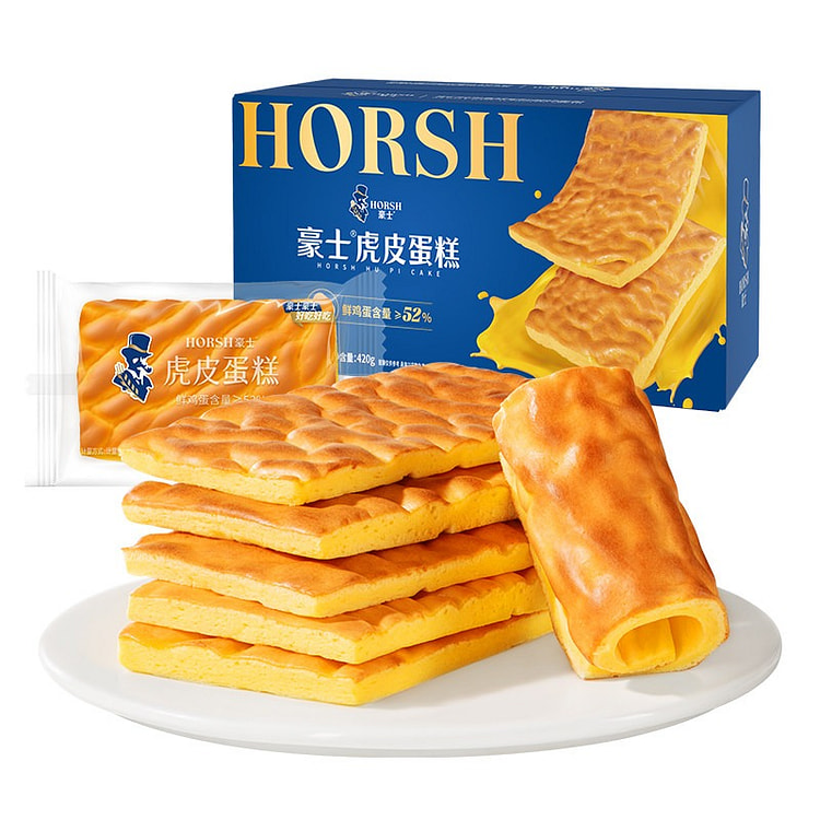 豪士虎皮蛋糕营养早餐面包片健康零食懒人代餐420g 420 克