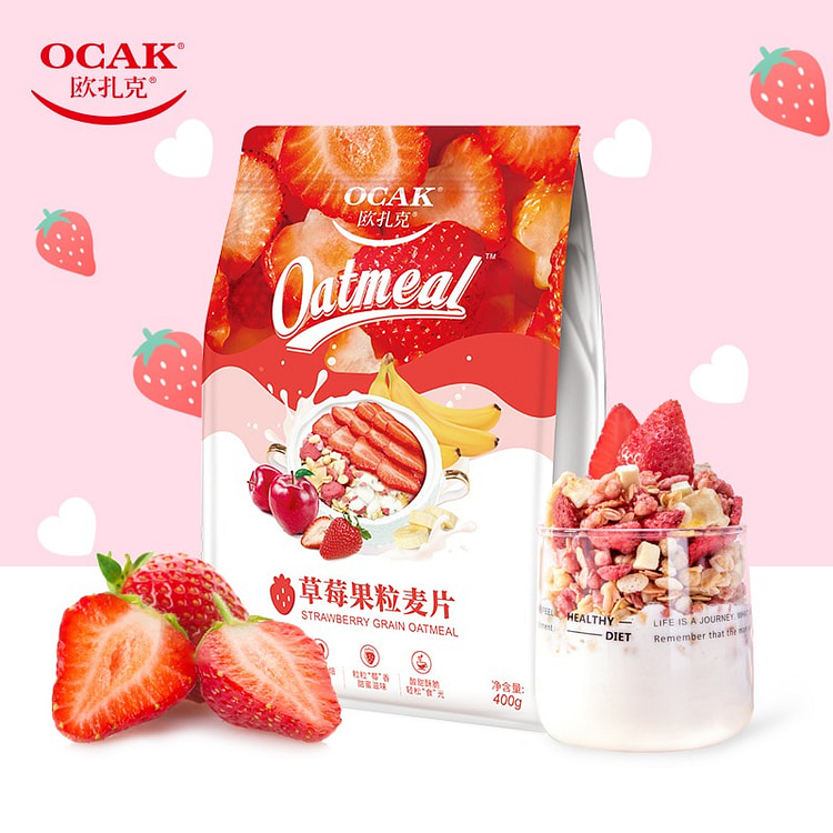 Ocak strawberry flavored instant oatmeal 400g 400 g